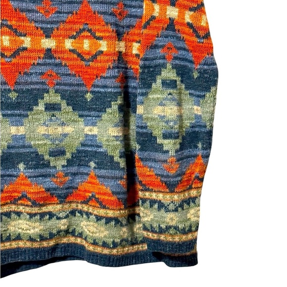 Denim & Supply Ralph Lauren Southwest Aztec Knit Sweater Sz M Boho Western - Picture 7 of 8